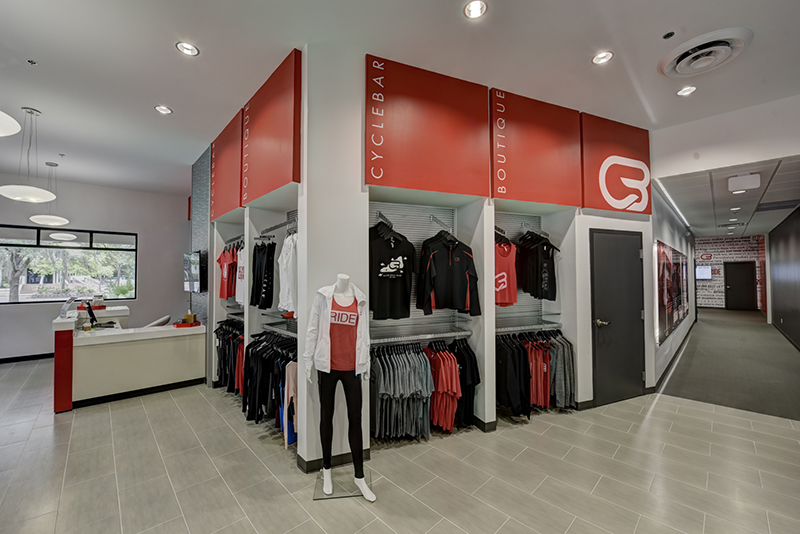 Cyclebar franchise location lobby